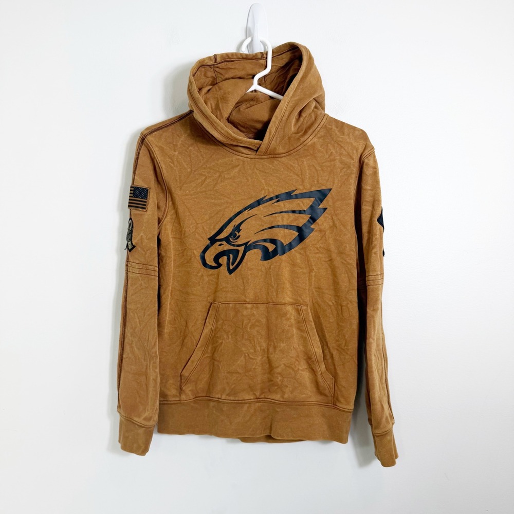 Nike Philadelphia Eagles Hoodie Boys Medium 10/12 Tan Salute to Service